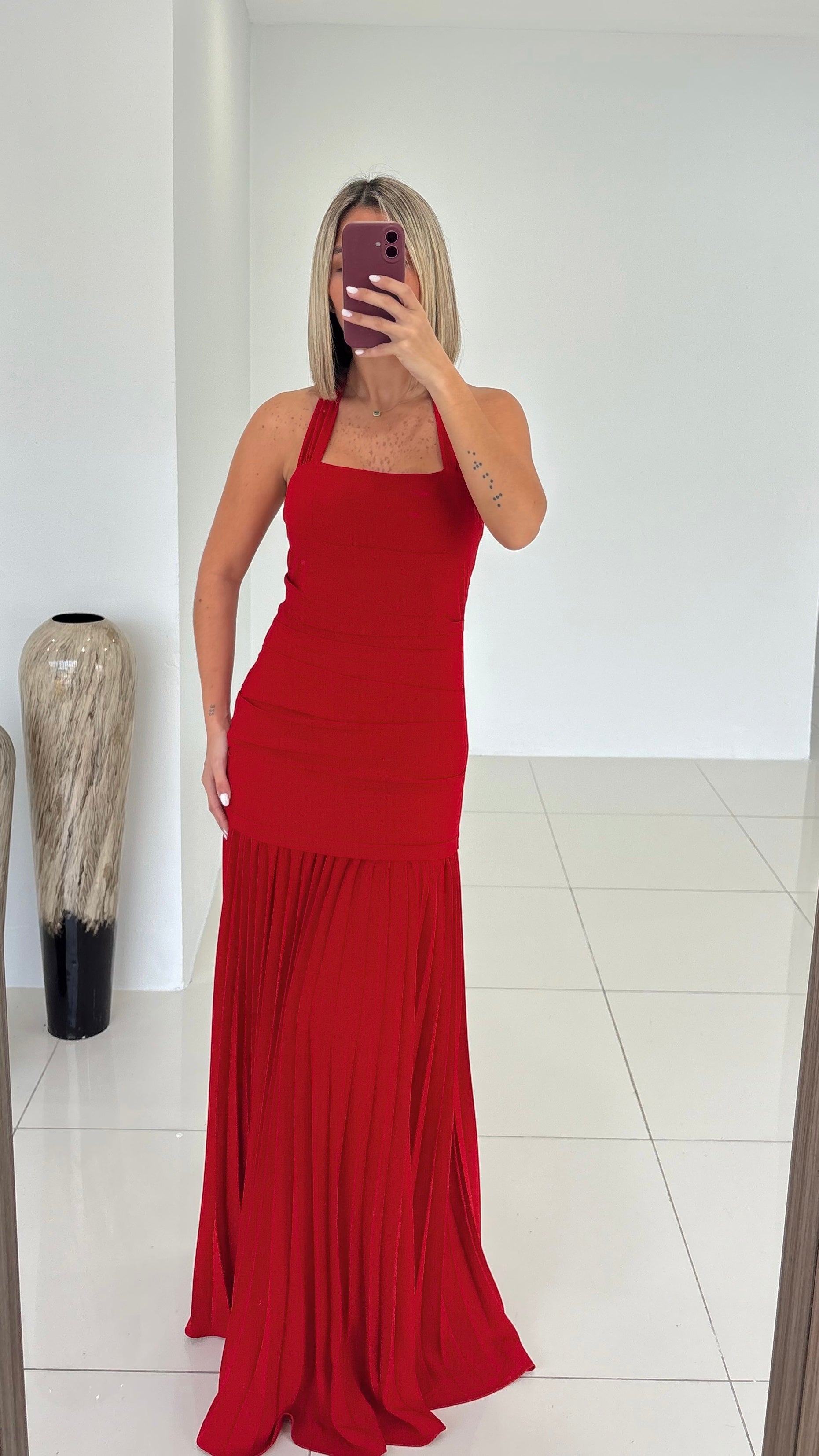 Red Halter Dress – BundaStylee