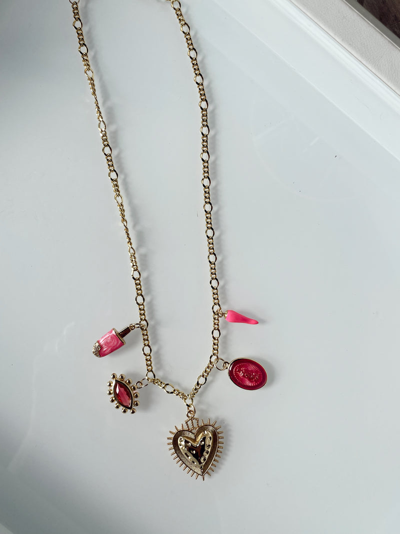 Pink Charms Necklace