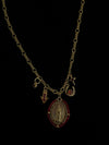 Pink Virgencita and Dainty Charm Necklace