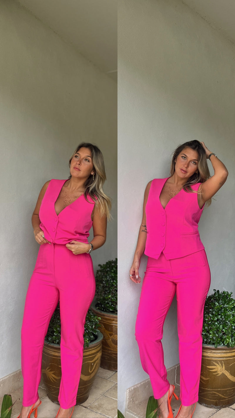 Pink Vest + Pant Set