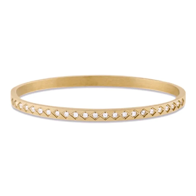 Rhinestones Gold Bangles