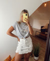 White Denim Star Skirt