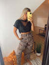 Animal Print Front Tie Jogger