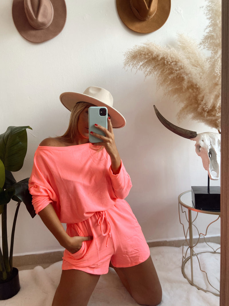 Pink French Terry Romper