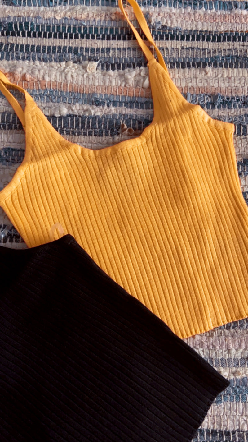 Yellow Ribbed Tank