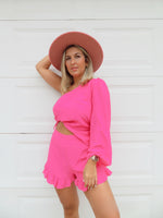 Pink One Shoulder Romper