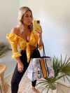 Drea Tote in Yellow Snake