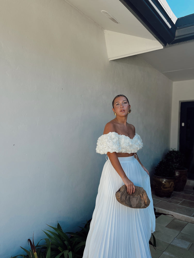 White Pleated Skirt