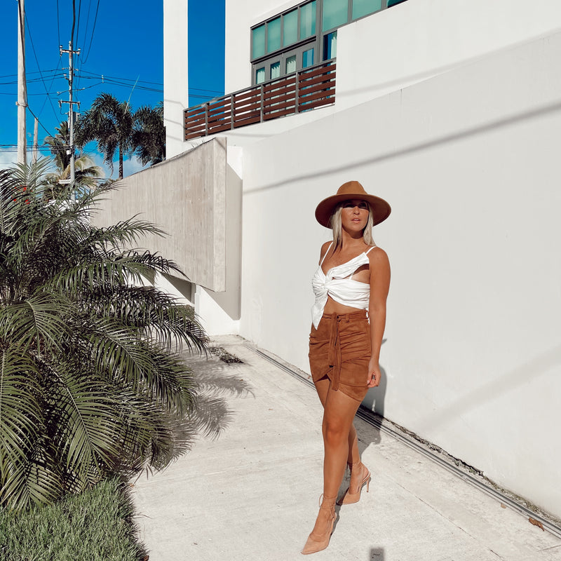 Camel Suede Skirt