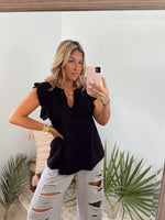 Ruffled Vneck Tee