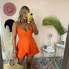 Deep Orange Cutout Romper