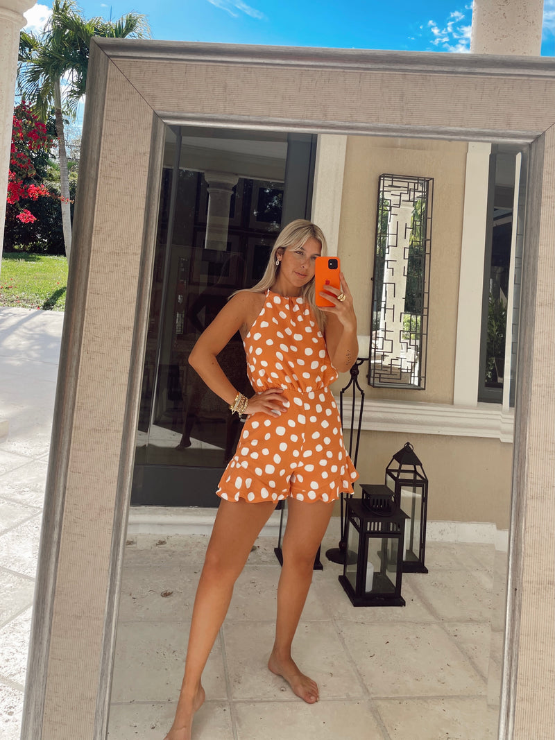 Rust Polka Romper