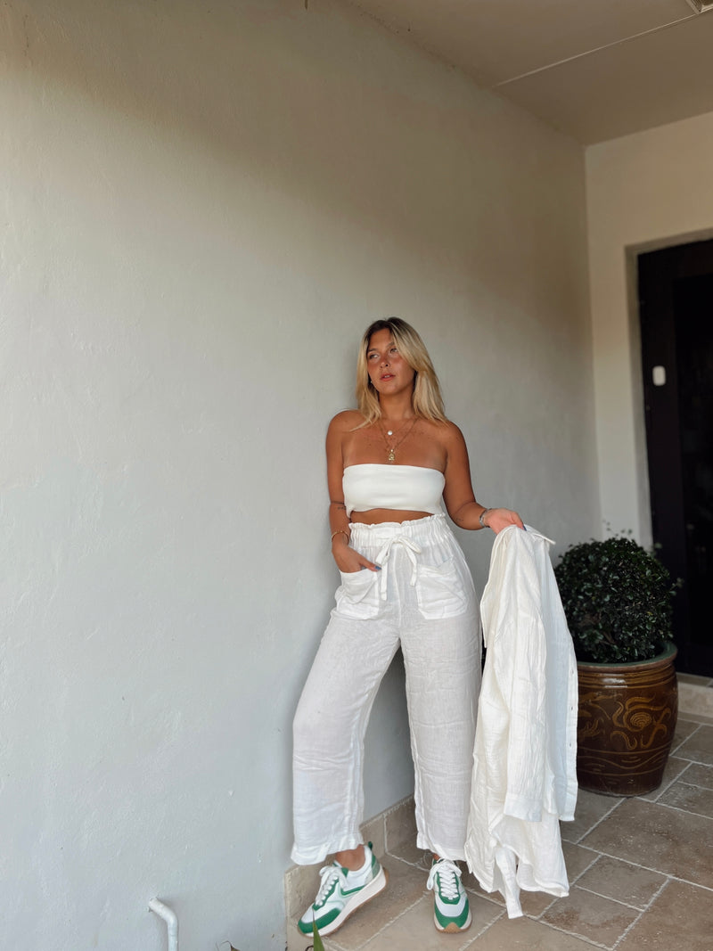 Guze White Cropped Pants