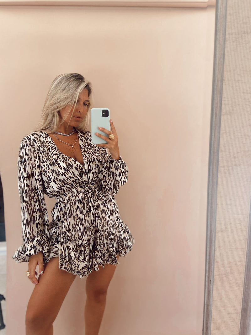 Leopard Shimmer Romper