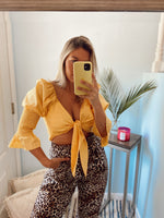 Yellow Front Knot Top