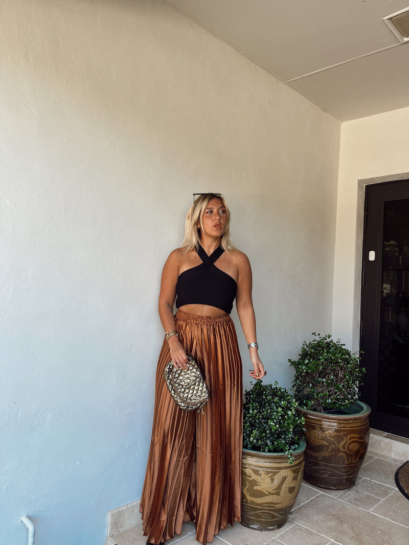 Gold Pleated Pant