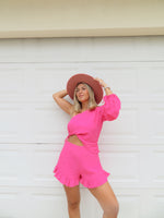 Pink One Shoulder Romper